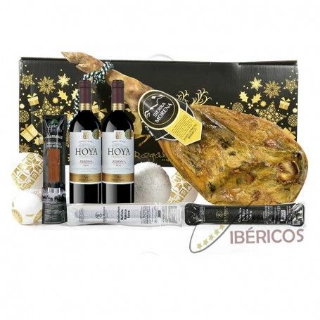Lote de Navidad con jamón serrano bodega Sierra Morena