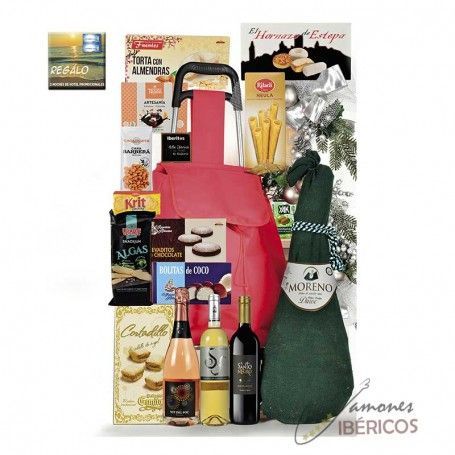 Caja de Navidad con Carro de la Compra y Paleta Duroc Moreno