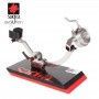 Jamonero Sagra Evolutión e10B con base de silestone de 4cm en negro y rojo. Jamonero profesional.
